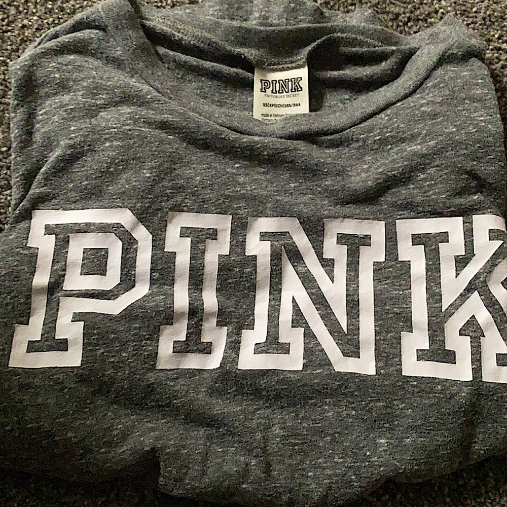 pink xs logo tshirt in gray